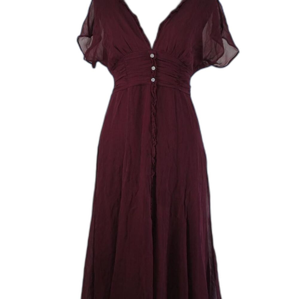 Women’s Burgundy V-Neck Mini Dress